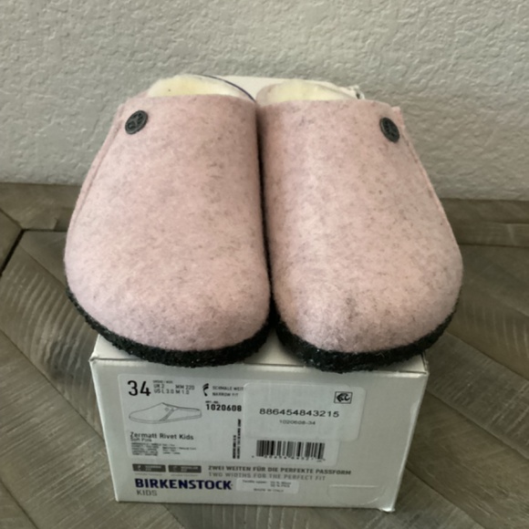 BIRKENSTOCK Kids' Zermatt Genuine Shearling Lined Slipper, size 3-3.5US … - Picture 6 of 10